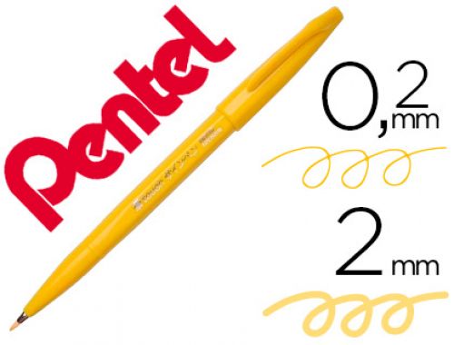 Caneta pincel pentel touch para caligrafia cor amarelo , Pentel , 155842 , 4902506287113